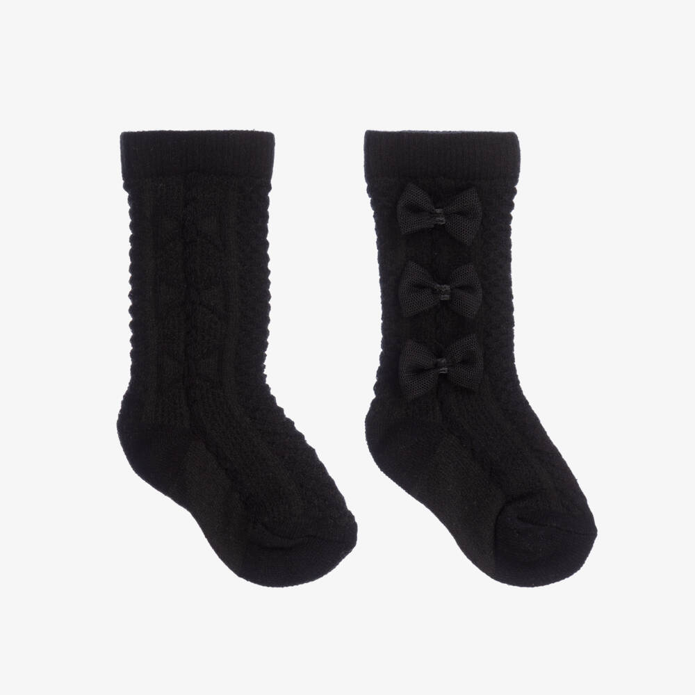 Caramelo Kids-Girls Black Cotton Socks | Childrensalon Outlet