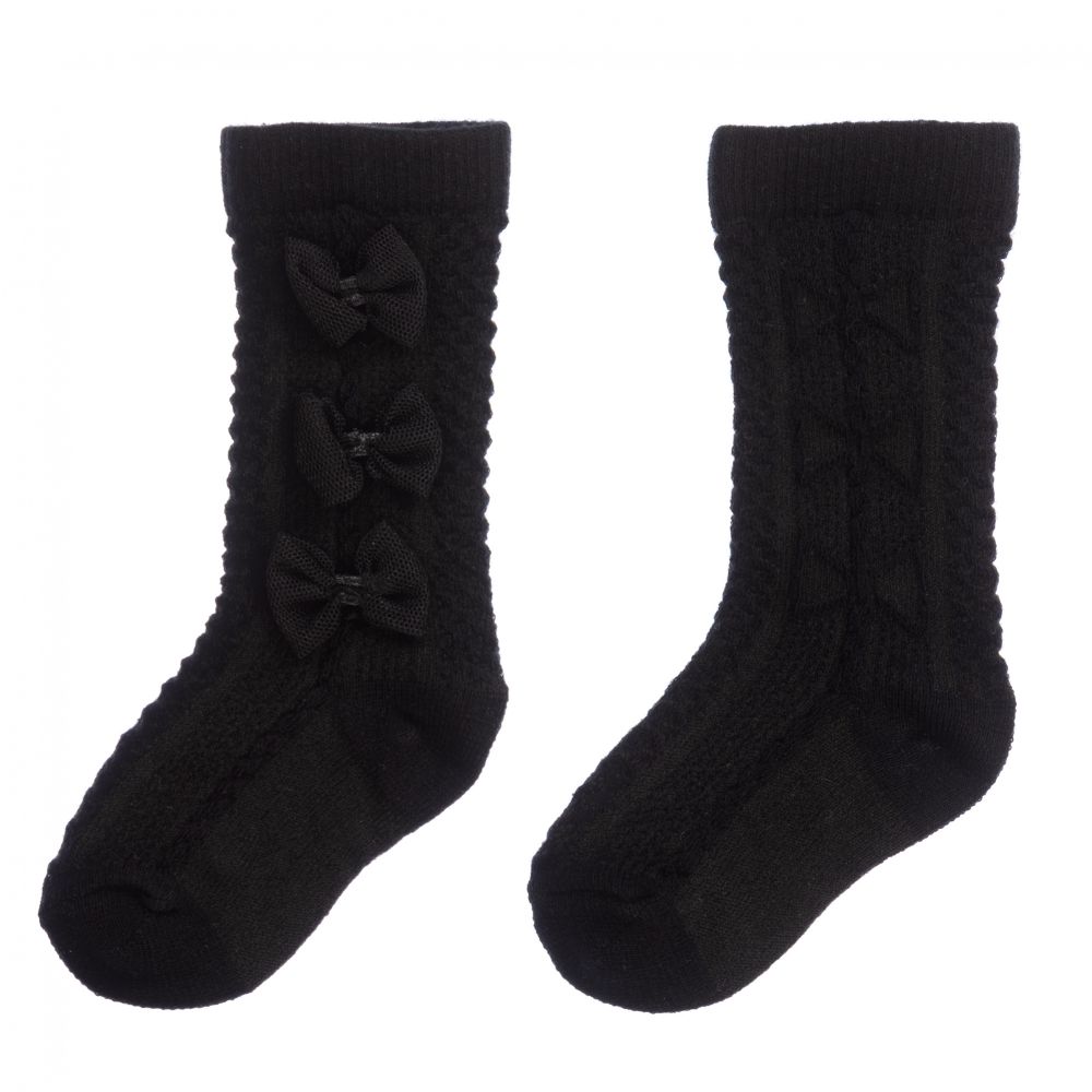 كاراميلو كيدز -Girls Black Cotton Socks | Childrensalon Outlet