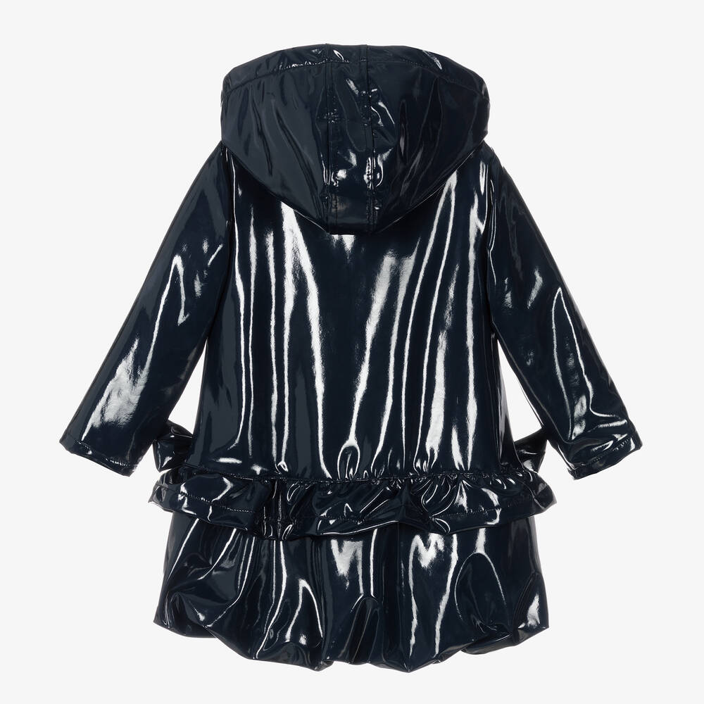 Caramelo Kids-Girls Blue Bow Raincoat | Childrensalon Outlet