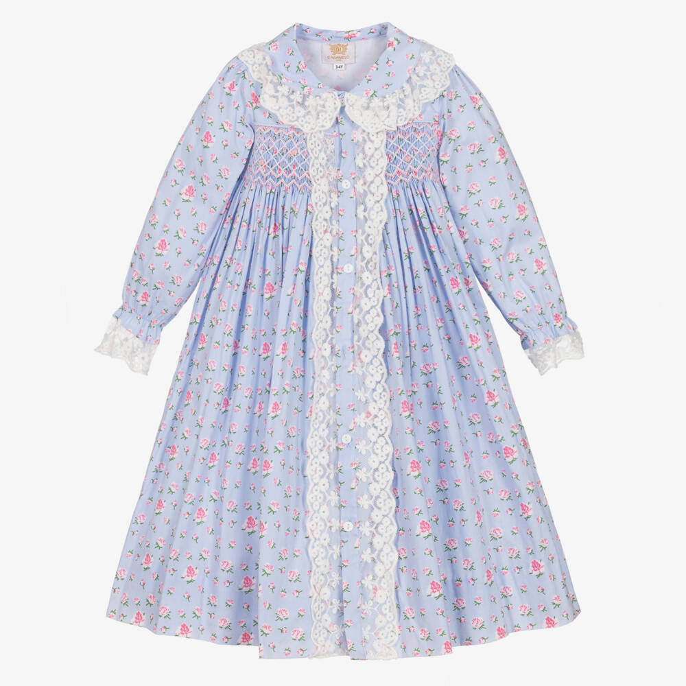 Caramelo Kids-Girls Blue Cotton Nightdress Set | Childrensalon Outlet