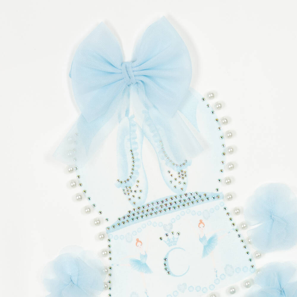 Caramelo Kids-Girls Blue Cotton & Tulle Ballerina Skirt Set | Childrensalon Outlet