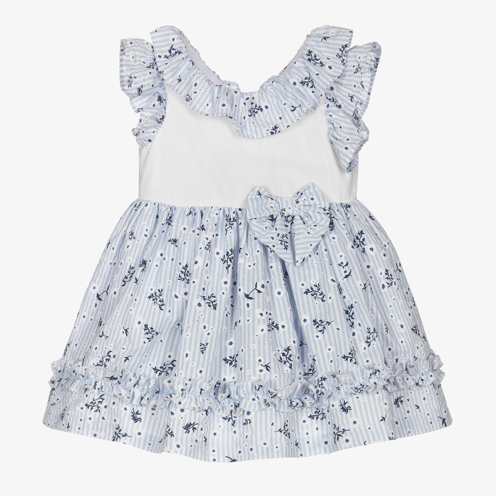 Caramelo Kids - Blaues Kleid mit Blumen-Print (M) | Childrensalon