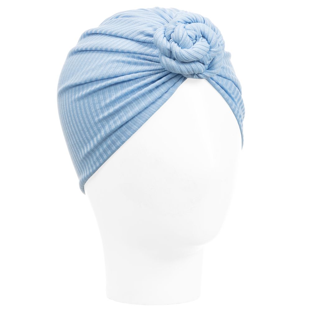 Caramelo Kids - Blauer Turban aus Jersey (M) | Childrensalon