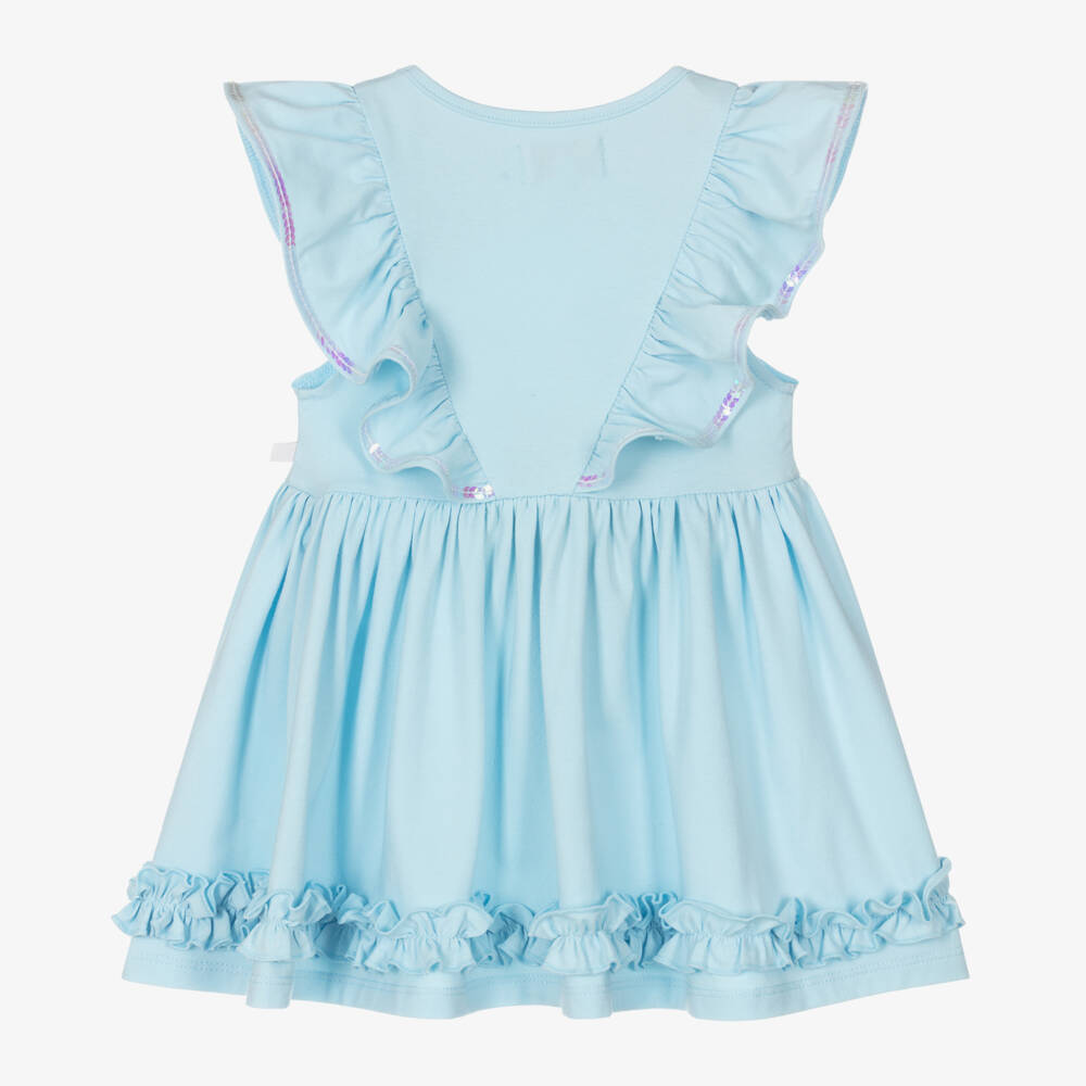 Caramelo Kids-Голубое хлопковое платье с оборками для девочек | Childrensalon Outlet