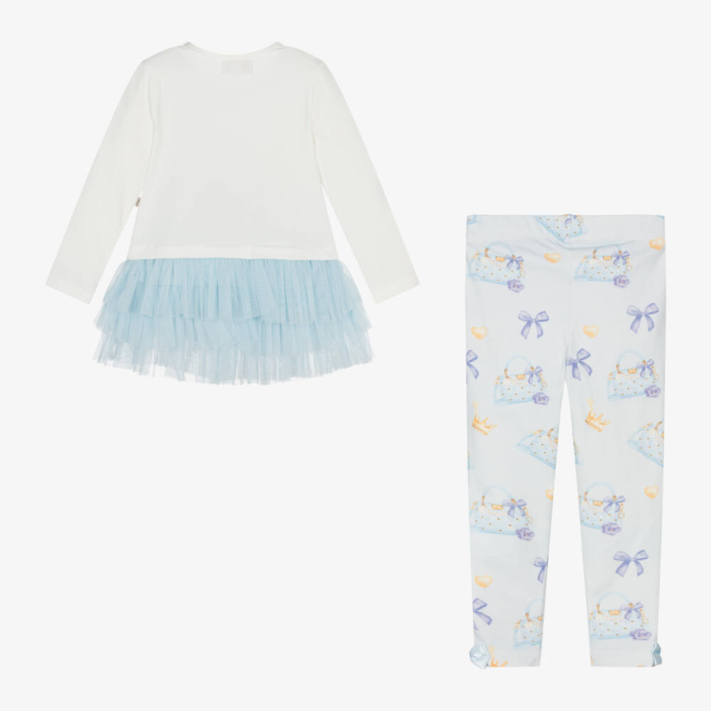 Caramelo Kids-Girls Blue Sparkle Leggings Ensemble | Childrensalon Outlet