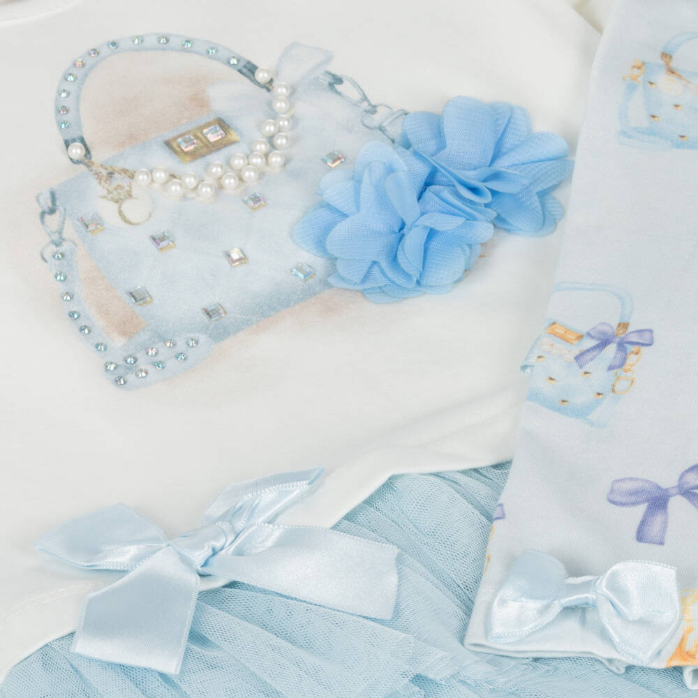 Caramelo Kids-Girls Blue Sparkle Leggings Ensemble | Childrensalon Outlet