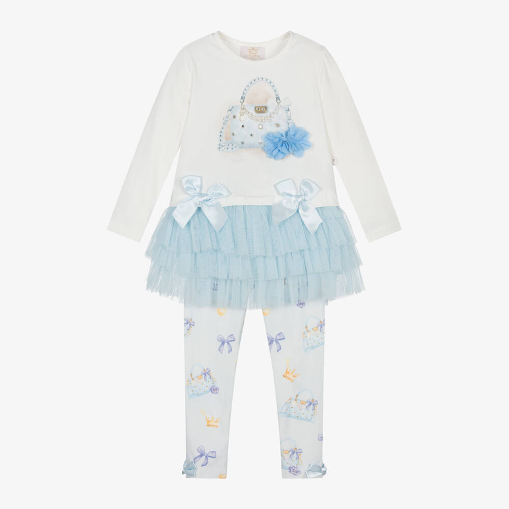 Caramelo Kids-Girls Blue Sparkle Leggings Ensemble | Childrensalon Outlet