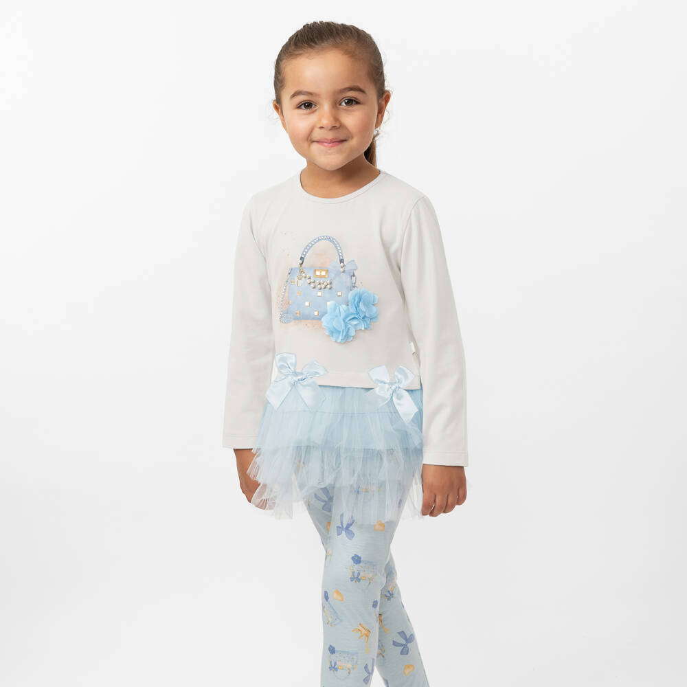 Caramelo Kids-Girls Blue Sparkle Leggings Ensemble | Childrensalon Outlet