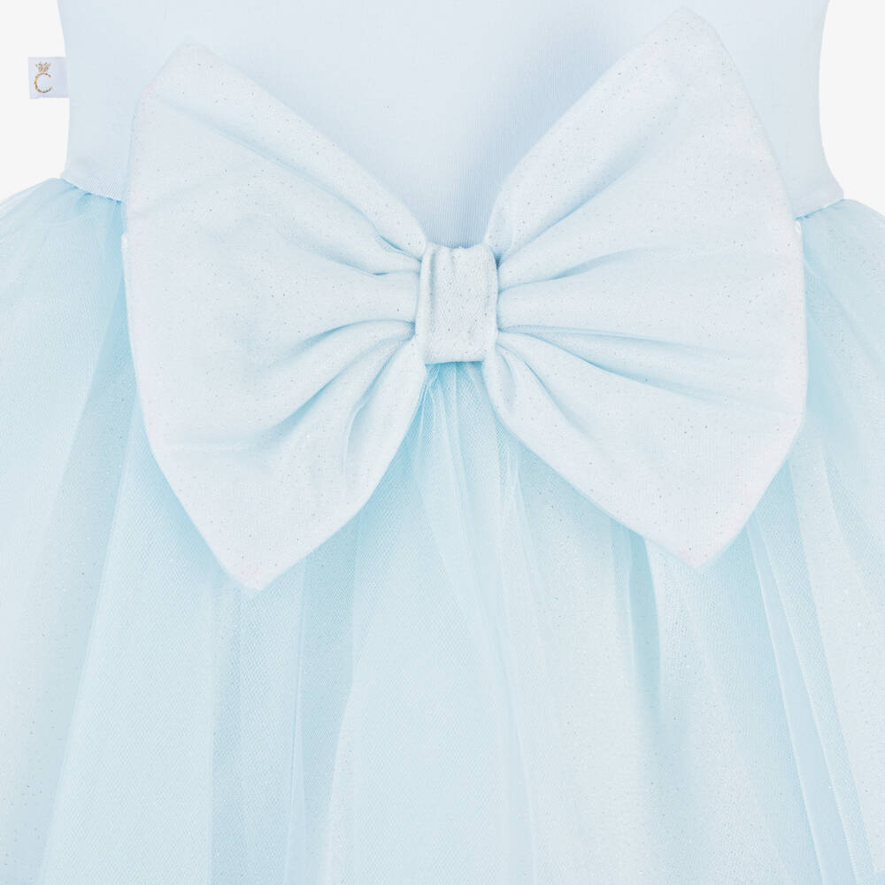 Caramelo Kids-Girls Blue Tulle & Jersey Ensemble | Childrensalon Outlet