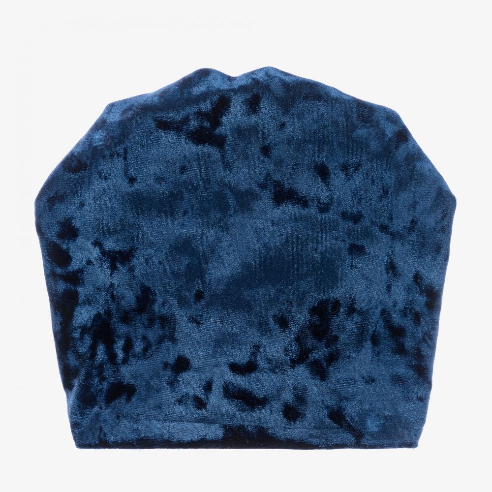 Caramelo Kids-Синий бархатный тюрбан для девочек | Childrensalon Outlet