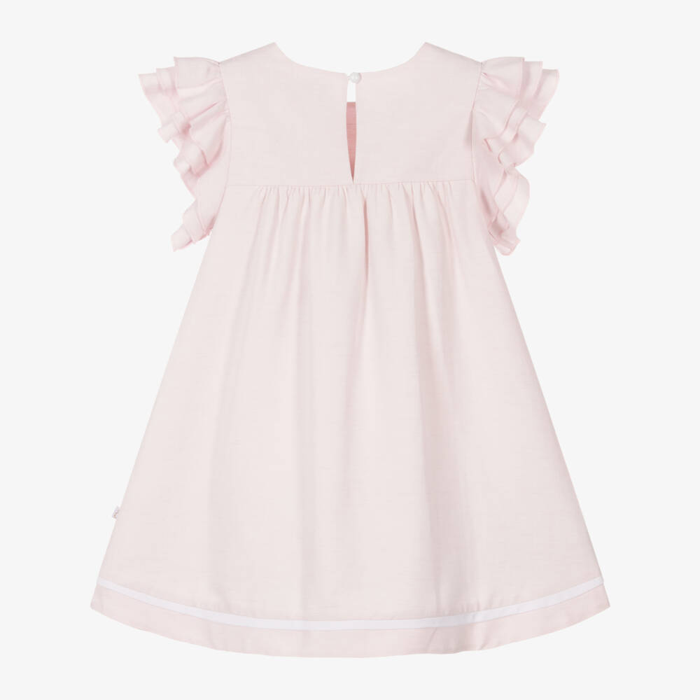 Caramelo Kids-Платье из льна и хлопка розового цвета для девочек | Childrensalon Outlet