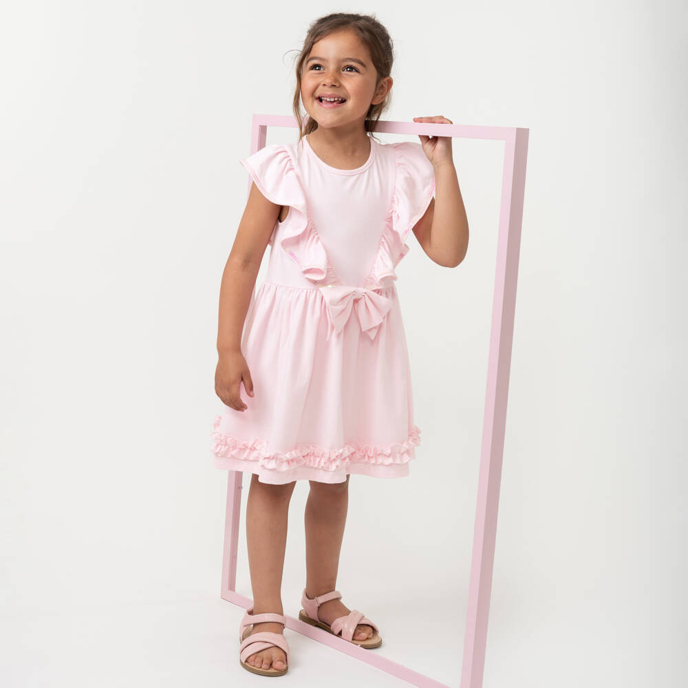 Caramelo Kids-Girls Blush Ruffle Dress Delight | Childrensalon Outlet