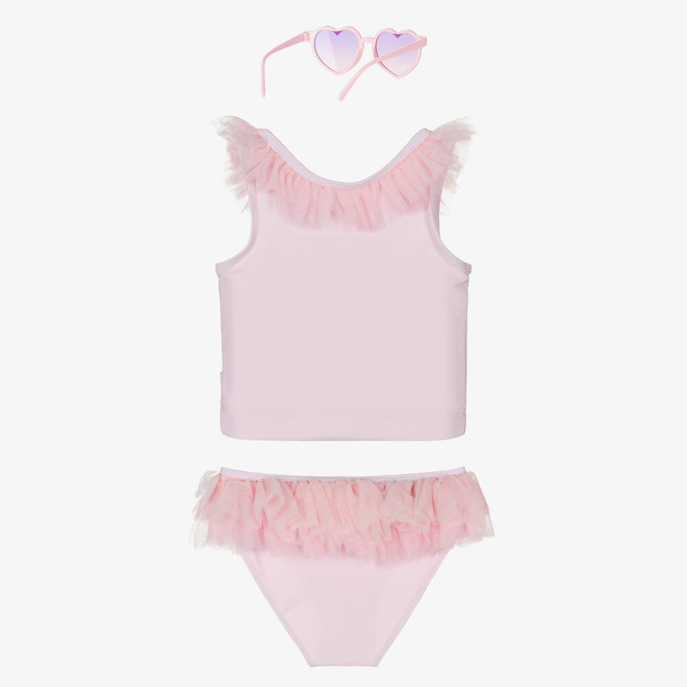 Caramelo Kids-Girls Blush Swim Set with Shades | Childrensalon Outlet