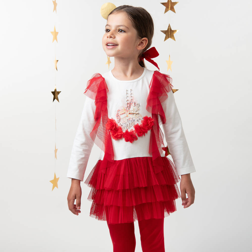 Caramelo Kids-Girls Carousel Cotton Legging Ensemble | Childrensalon Outlet