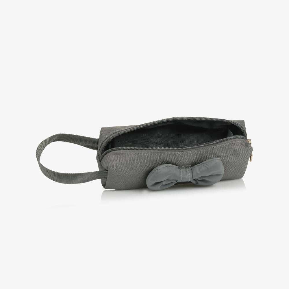 Caramelo Kids-Girls Charcoal Bow Pencil Case | Childrensalon Outlet