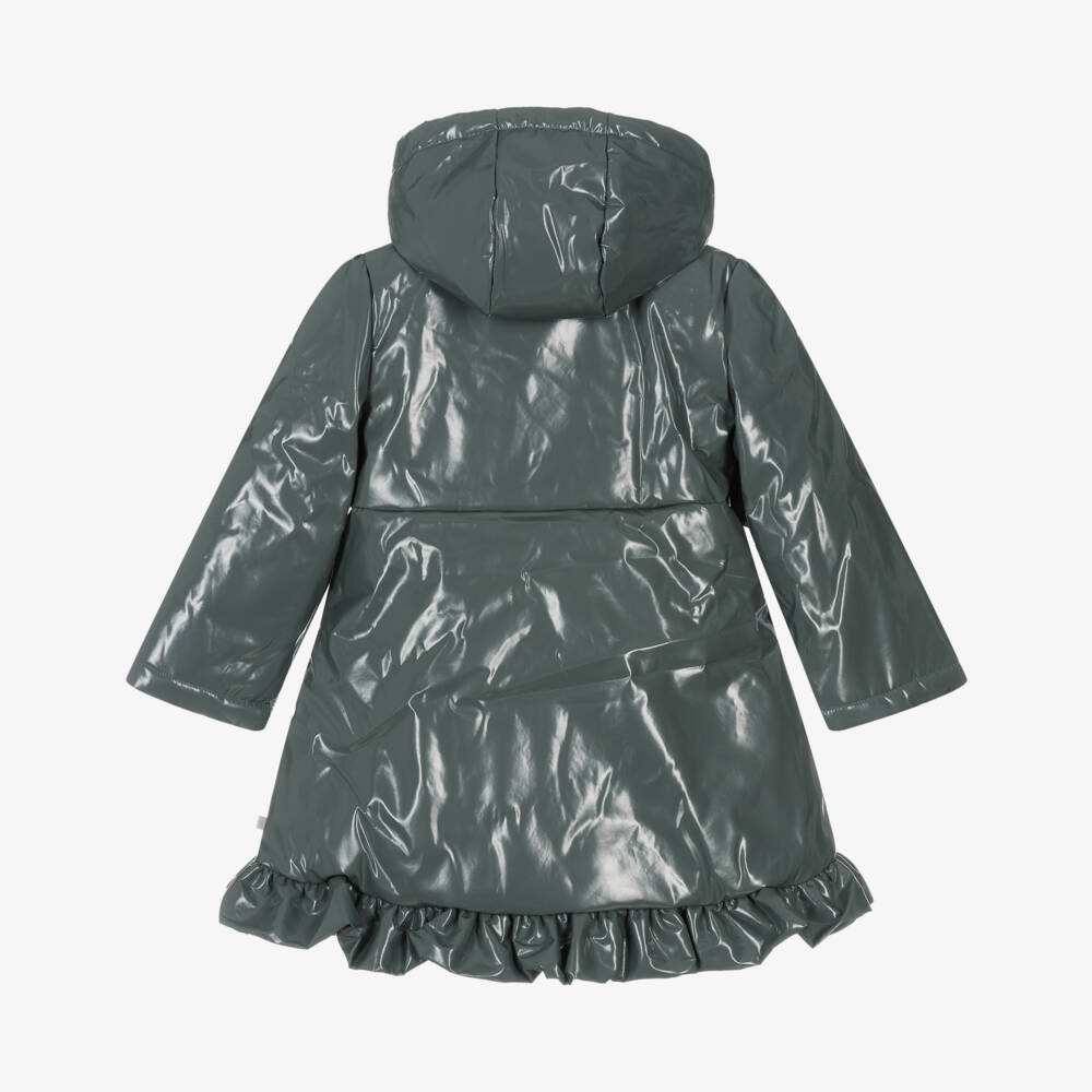 Caramelo Kids-Girls Charcoal Bow Rain Jacket | Childrensalon Outlet