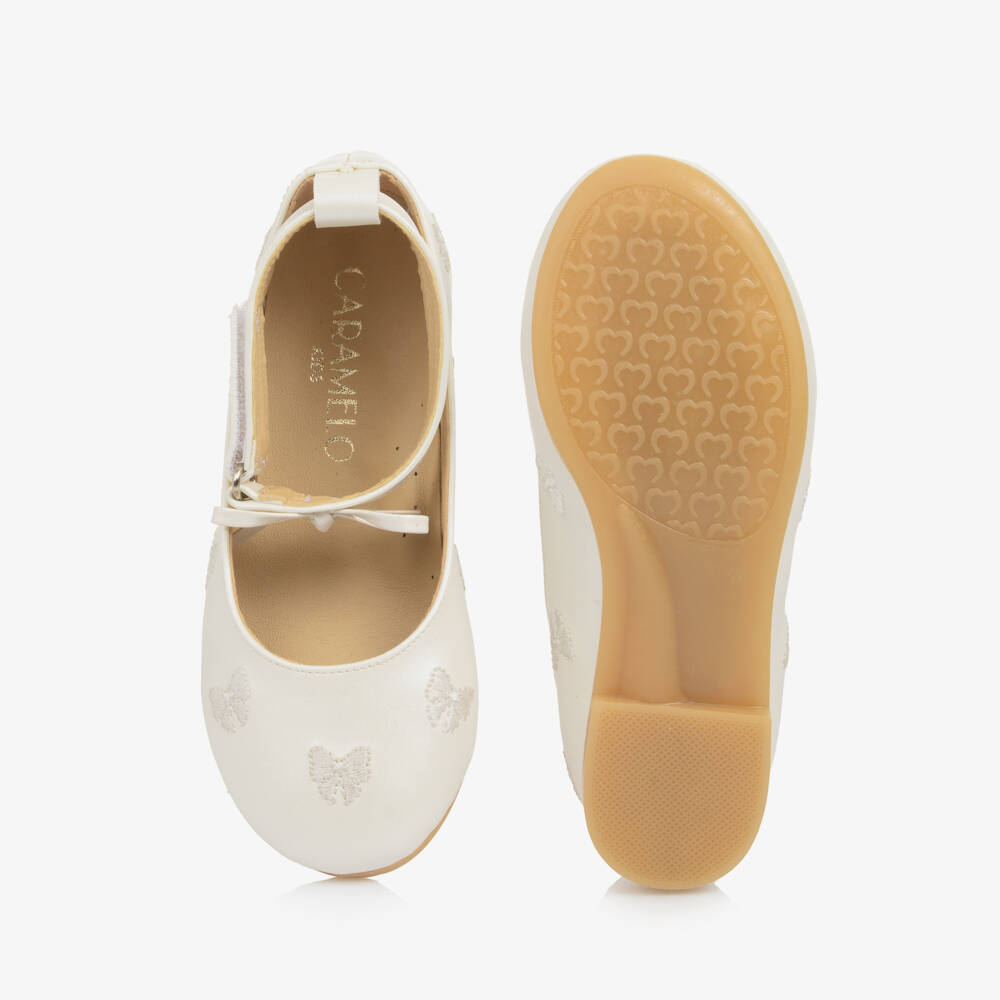 Caramelo Kids-Girls Creamy Luxe Bow Flats | Childrensalon Outlet