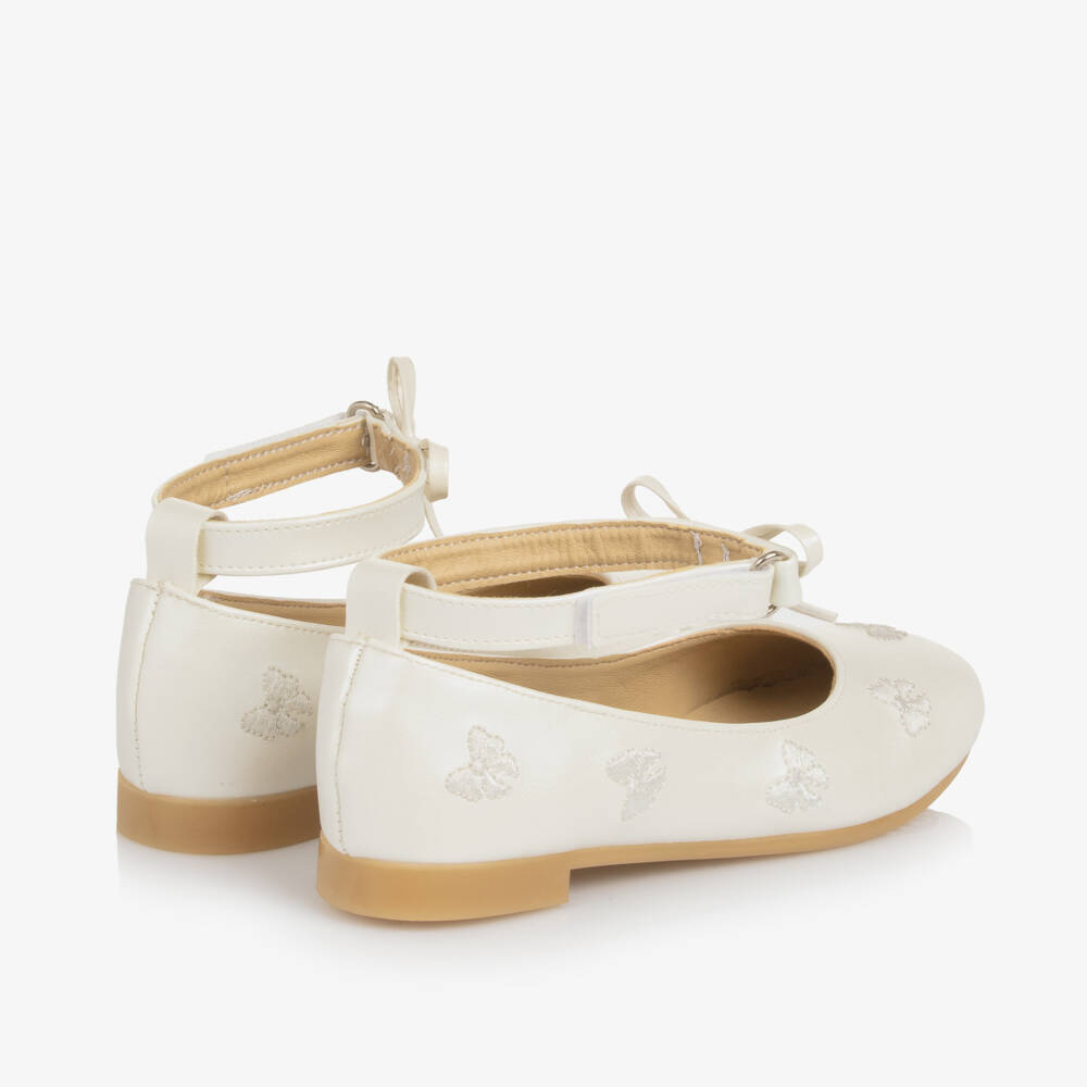 Caramelo Kids-Girls Creamy Luxe Bow Flats | Childrensalon Outlet