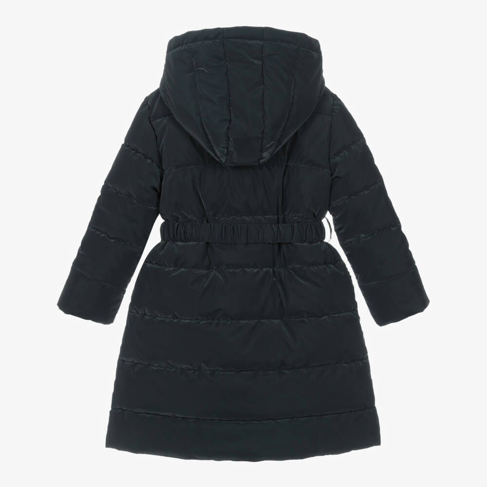 Caramelo Kids-Girls Elegant Navy Bow Coat | Childrensalon Outlet