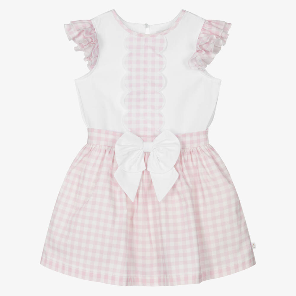 Caramelo Kids-Girls Gingham Cotton Skirt Ensemble | Childrensalon Outlet