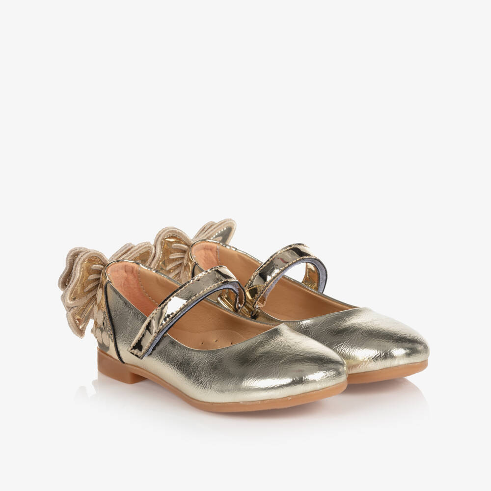 Caramelo Kids-Girls Gold Ballerina Shoes | Childrensalon Outlet