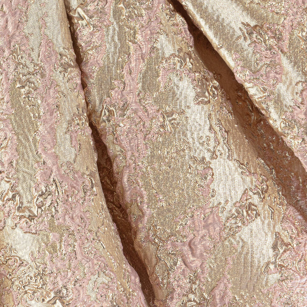 Caramelo Kids-Girls Gold & Pink Jacquard Dress Set | Childrensalon Outlet