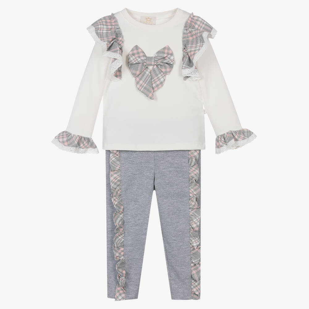 Caramelo Kids - Girls Grey Cotton Trousers Set | Childrensalon