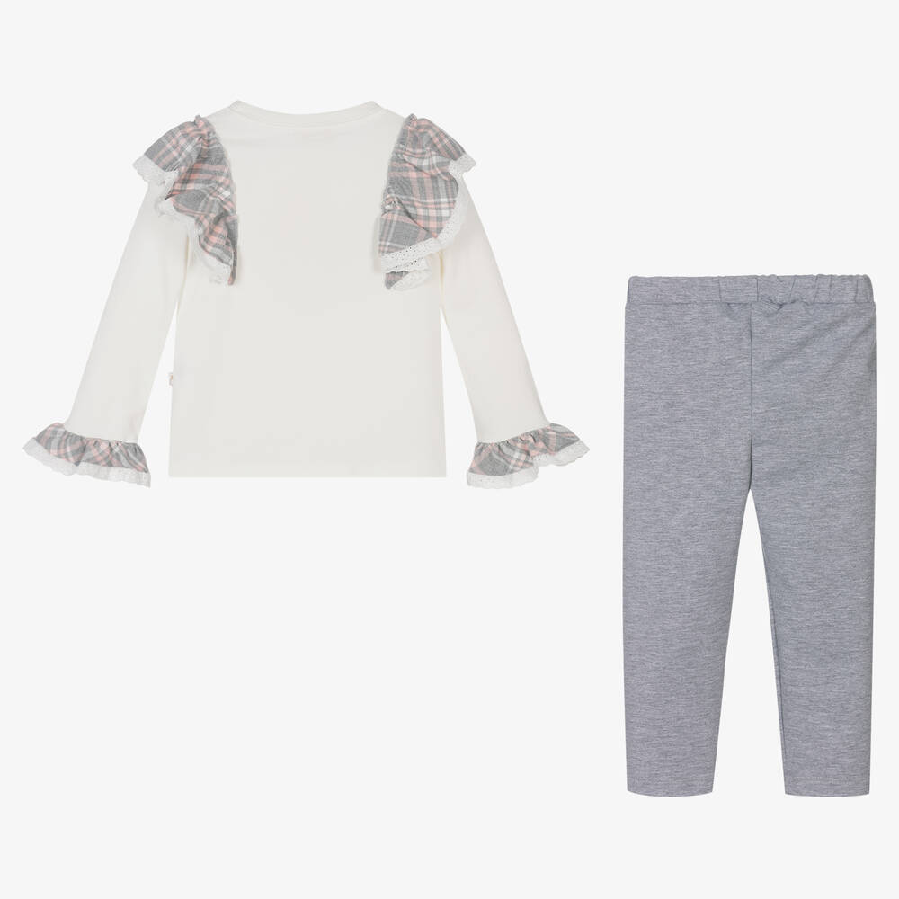 Caramelo Kids-Girls Grey Cotton Trousers Set | Childrensalon Outlet