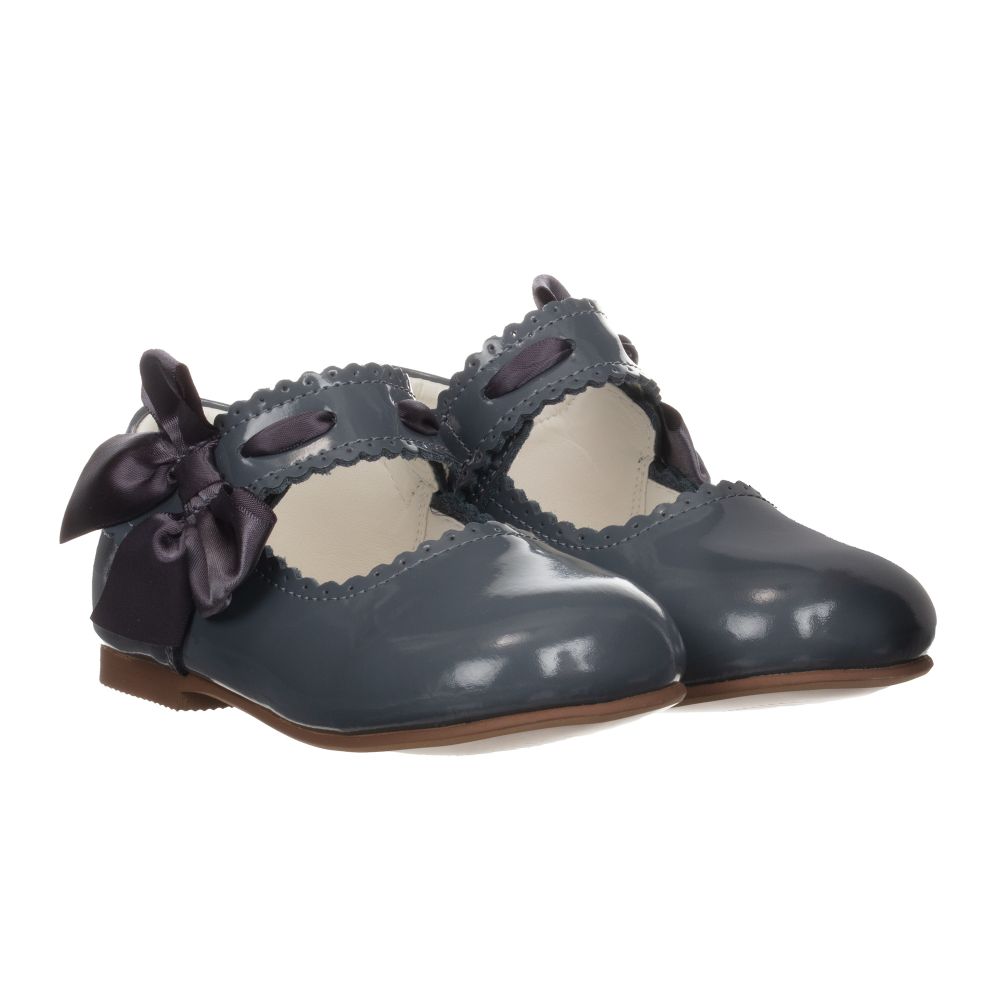 Caramelo Kids Girls Grey Patent Shoes Childrensalon Outlet