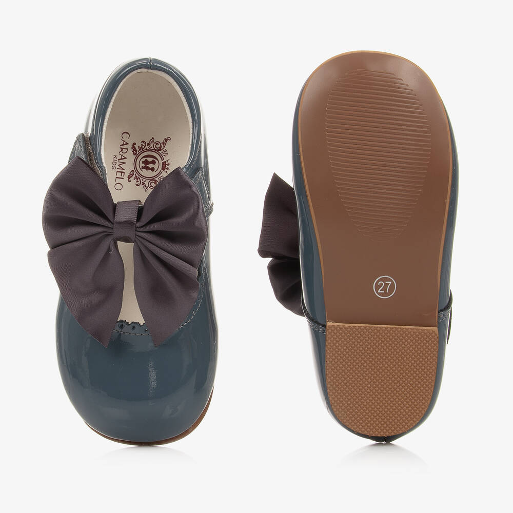 Caramelo Kids Girls Grey Patent Shoes