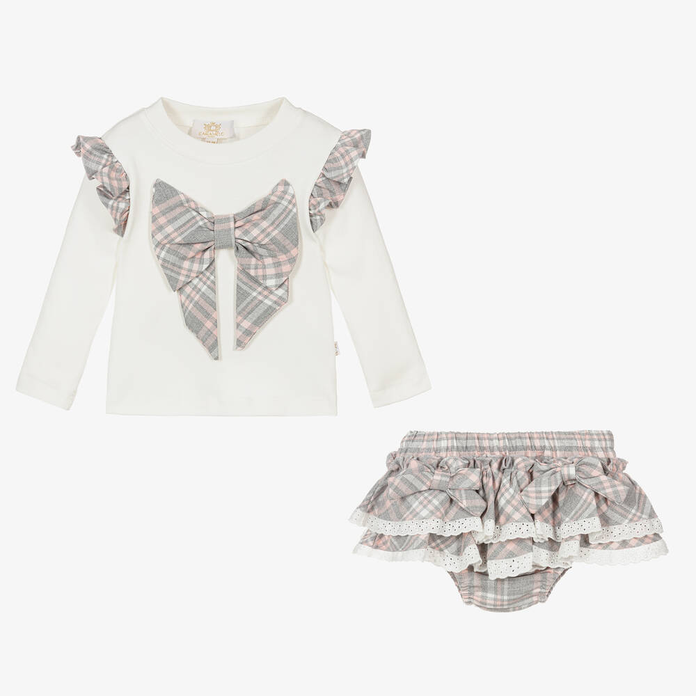 Caramelo Kids-Girls Grey Shorts Set | Childrensalon Outlet