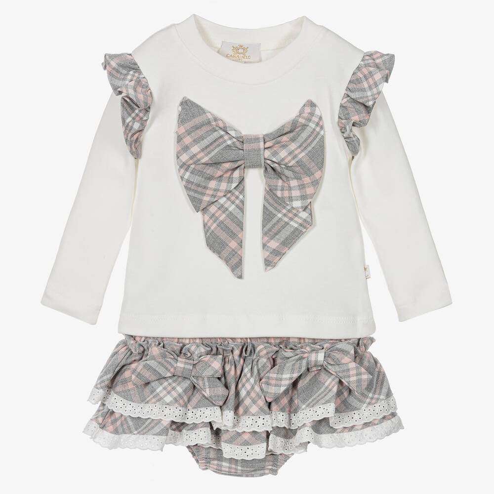 Caramelo Kids - Girls Grey Shorts Set | Childrensalon