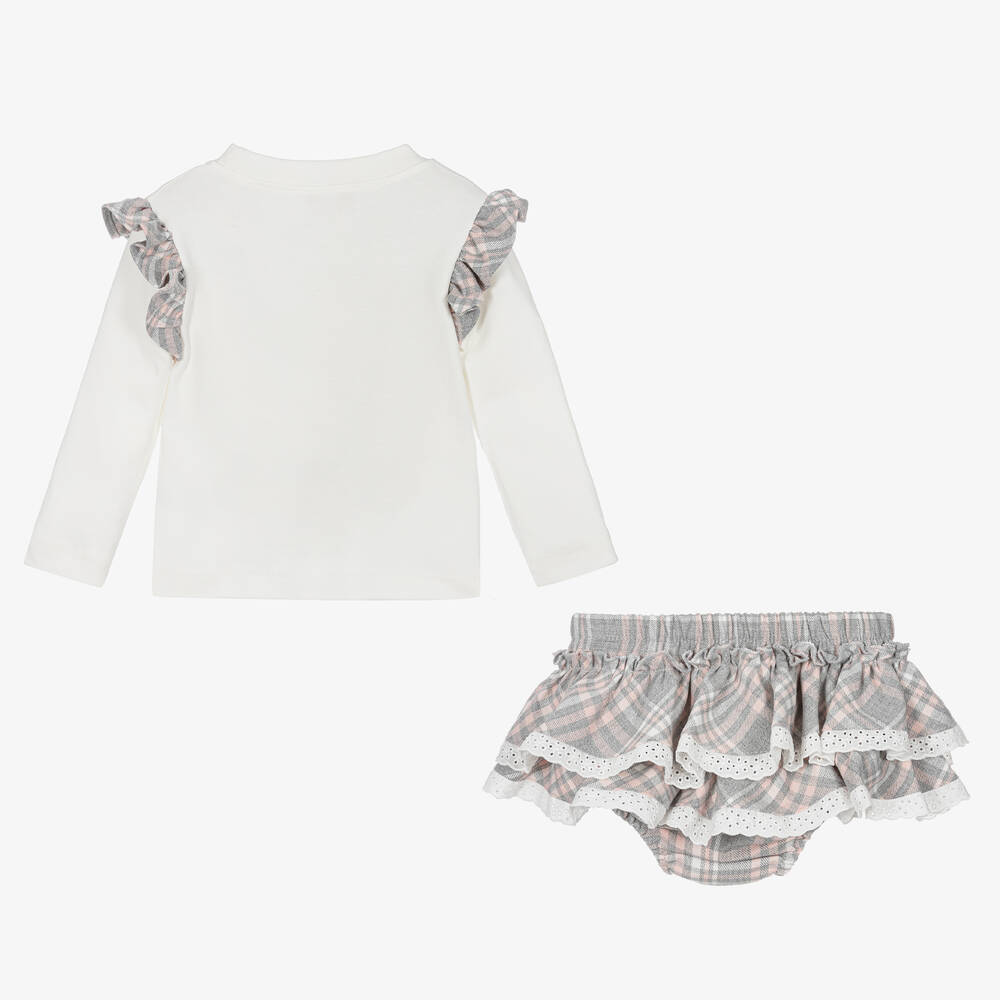 Caramelo Kids-Girls Grey Shorts Set | Childrensalon Outlet