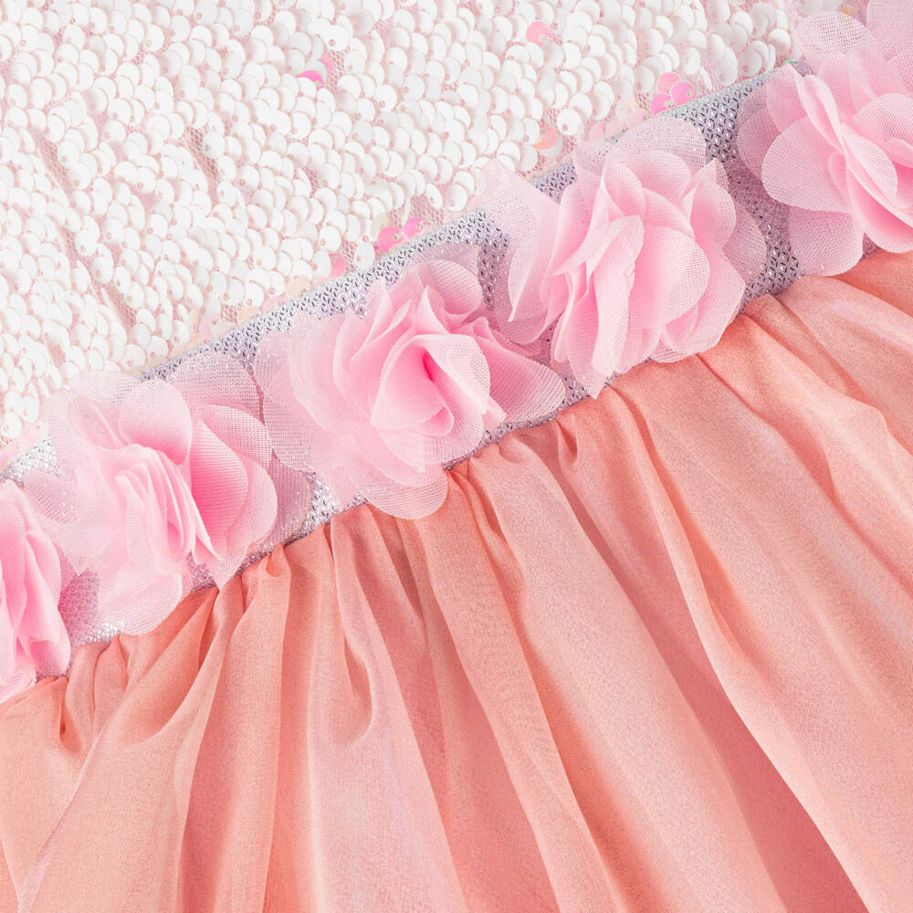 Caramelo Kids-Girls Iridescent Pink Sequin Dress | Childrensalon Outlet
