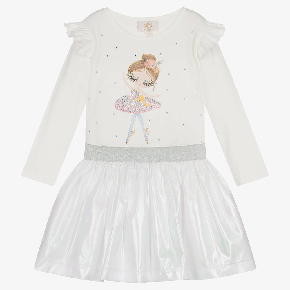 Caramelo Kids - Girls Ivory Ballet Dancer Skirt Set | Childrensalon