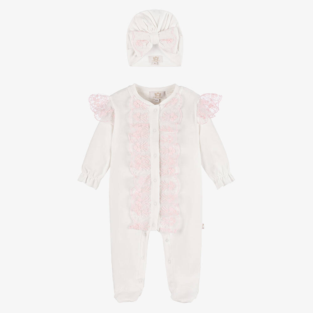 Caramelo Kids-طقم بيجاما قطنية عاجية للبنات | Childrensalon Outlet