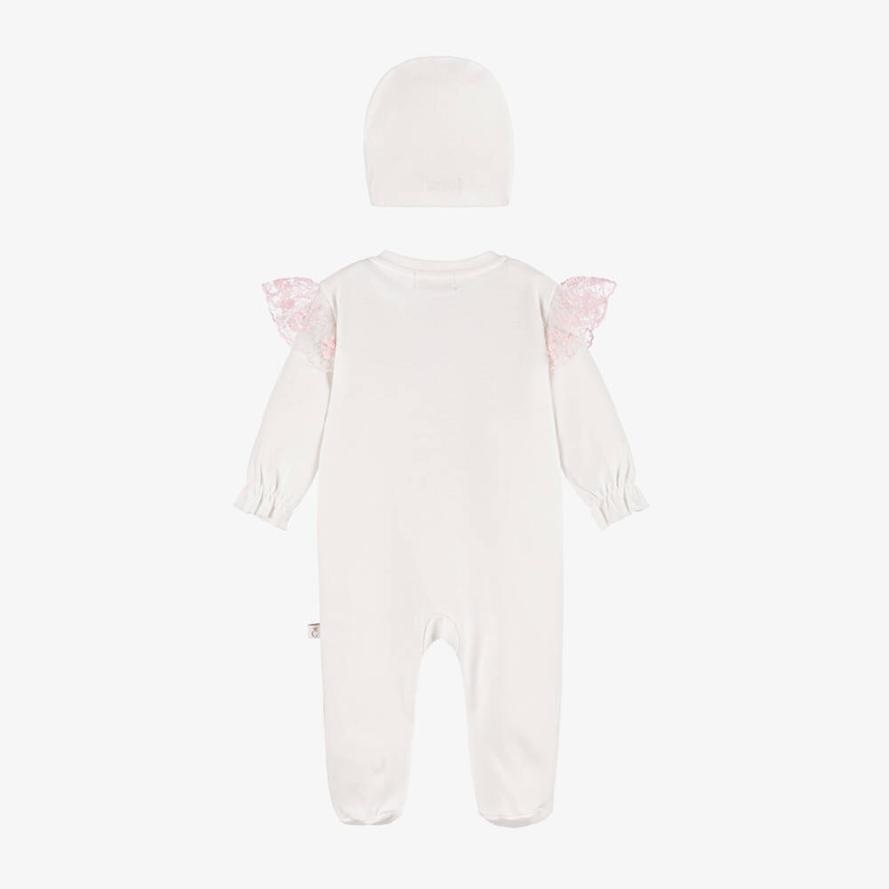 Caramelo Kids-طقم بيجاما قطنية عاجية للبنات | Childrensalon Outlet