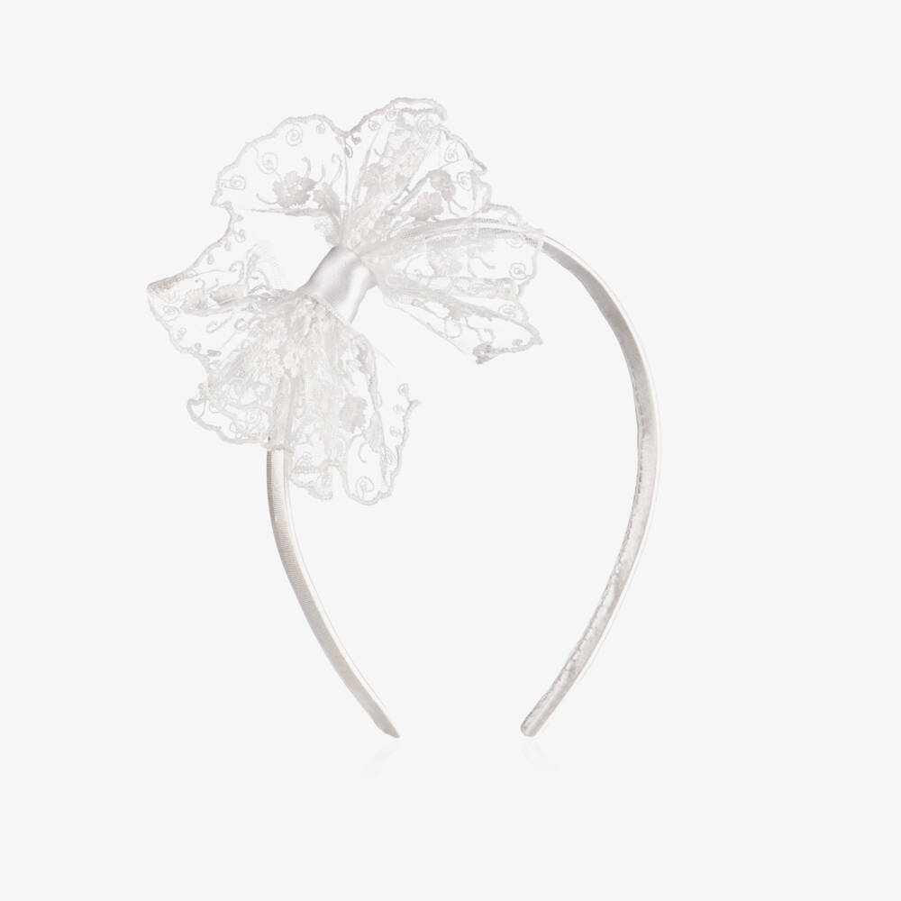 Caramelo Kids-فستان تول عاجي للبنات مع طوق شعر | Childrensalon Outlet