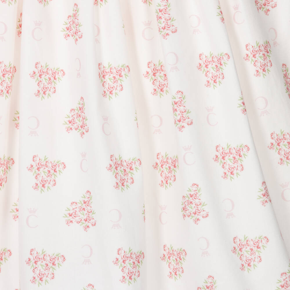 Caramelo Kids-فستان قطن لون عاجي بطبعة ورود | Childrensalon Outlet