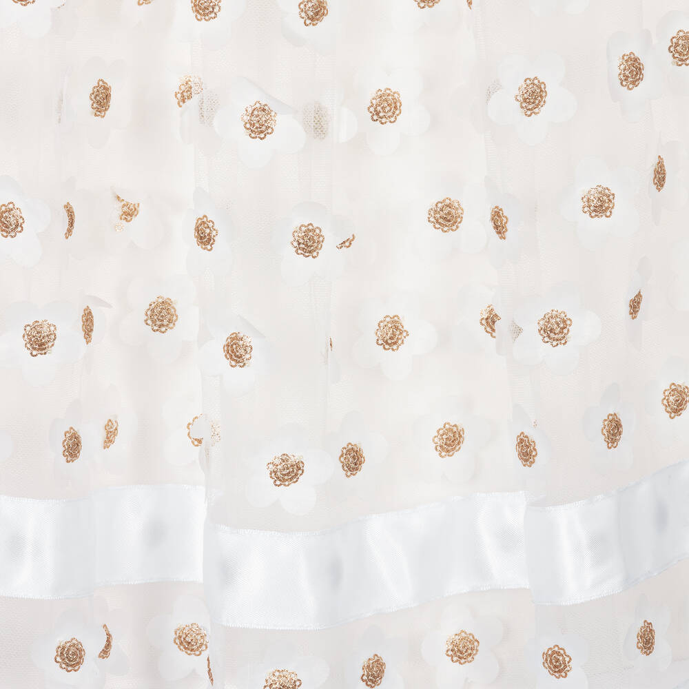 Caramelo Kids-Girls Ivory Floral Tulle Dress | Childrensalon Outlet