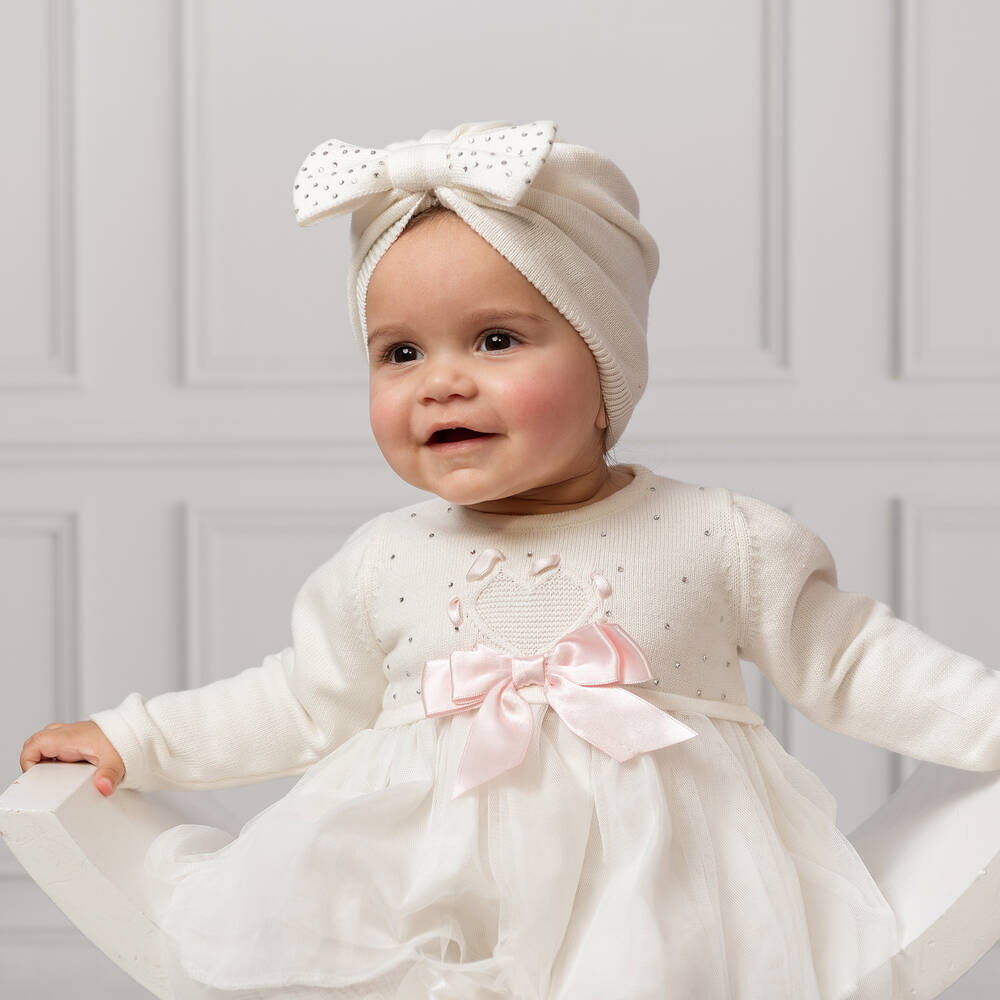 Caramelo Kids-Girls Ivory Knitted Dress Set | Childrensalon Outlet