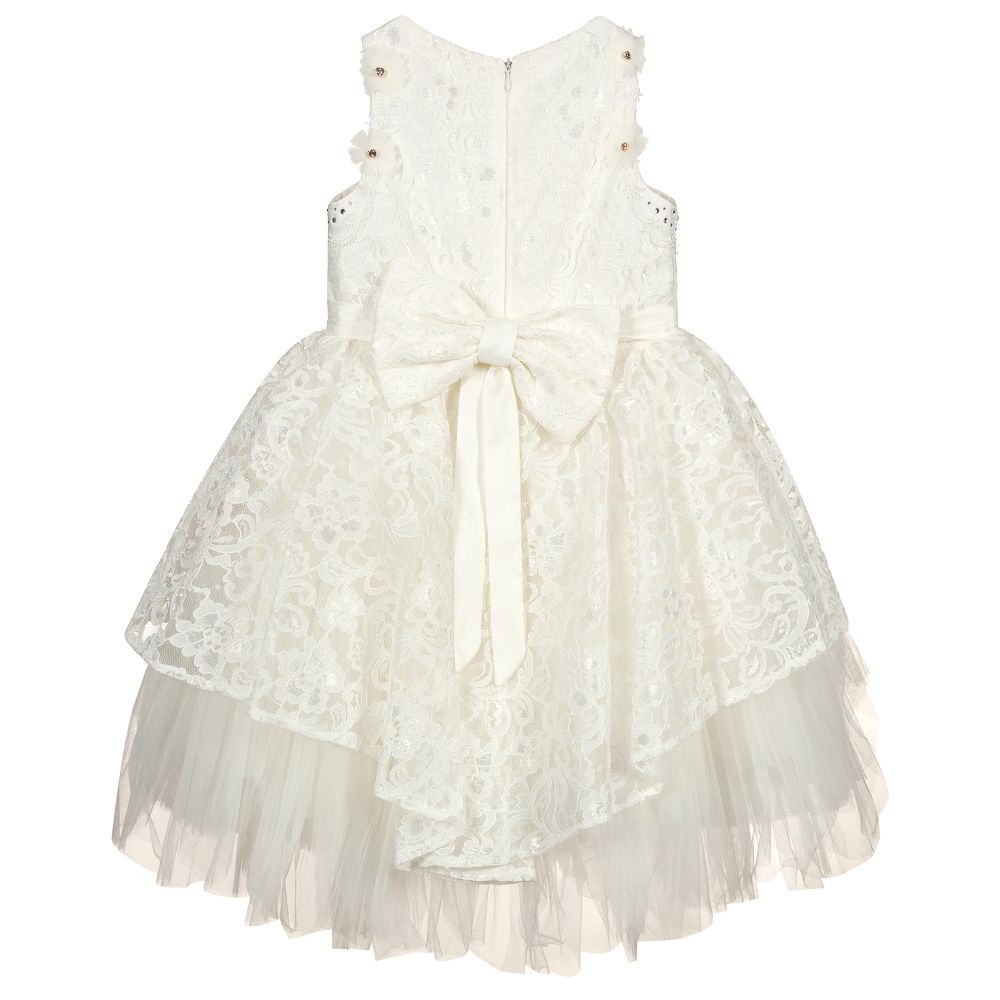 Caramelo Kids-Girls Ivory Lace Dress | Childrensalon Outlet