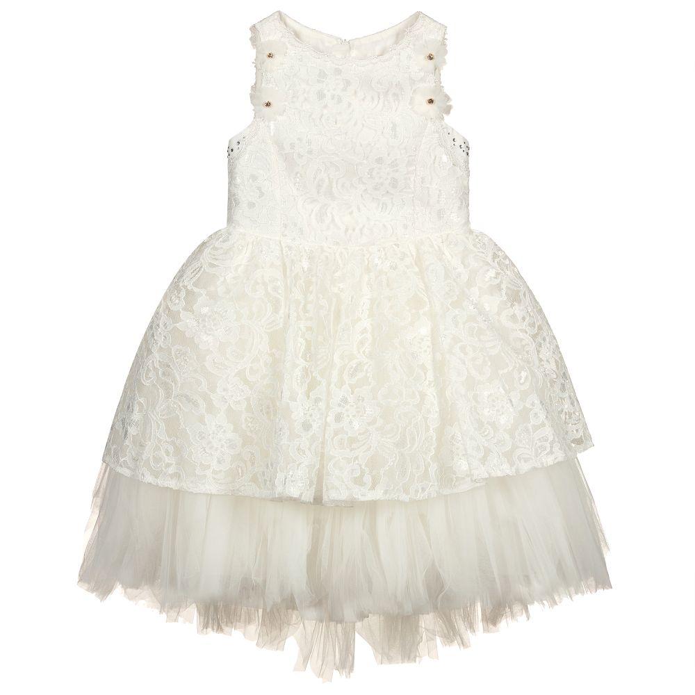 Caramelo Kids - Girls Ivory Lace Dress | Childrensalon