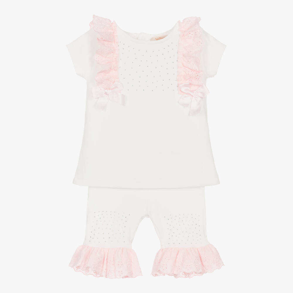 Caramelo Kids-Girls Ivory Sparkle Leggings Duo | Childrensalon Outlet