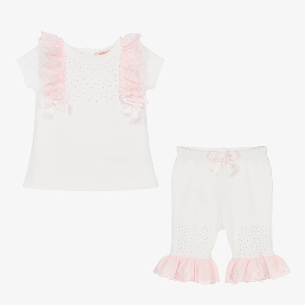 Caramelo Kids-Girls Ivory Sparkle Leggings Duo | Childrensalon Outlet