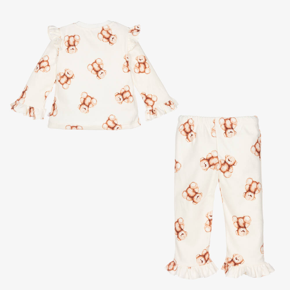 Caramelo Kids-Girls Ivory Teddy Bear Pyjamas | Childrensalon Outlet