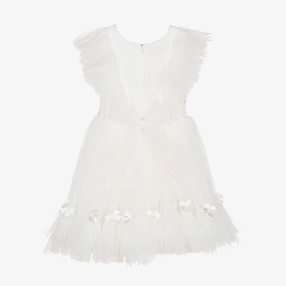 Caramelo Kids-فستان ساتان وتول لون عاجي | Childrensalon Outlet