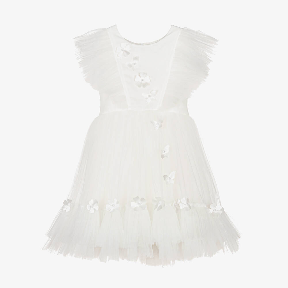 Caramelo Kids - Girls Ivory Tulle Dress | Childrensalon