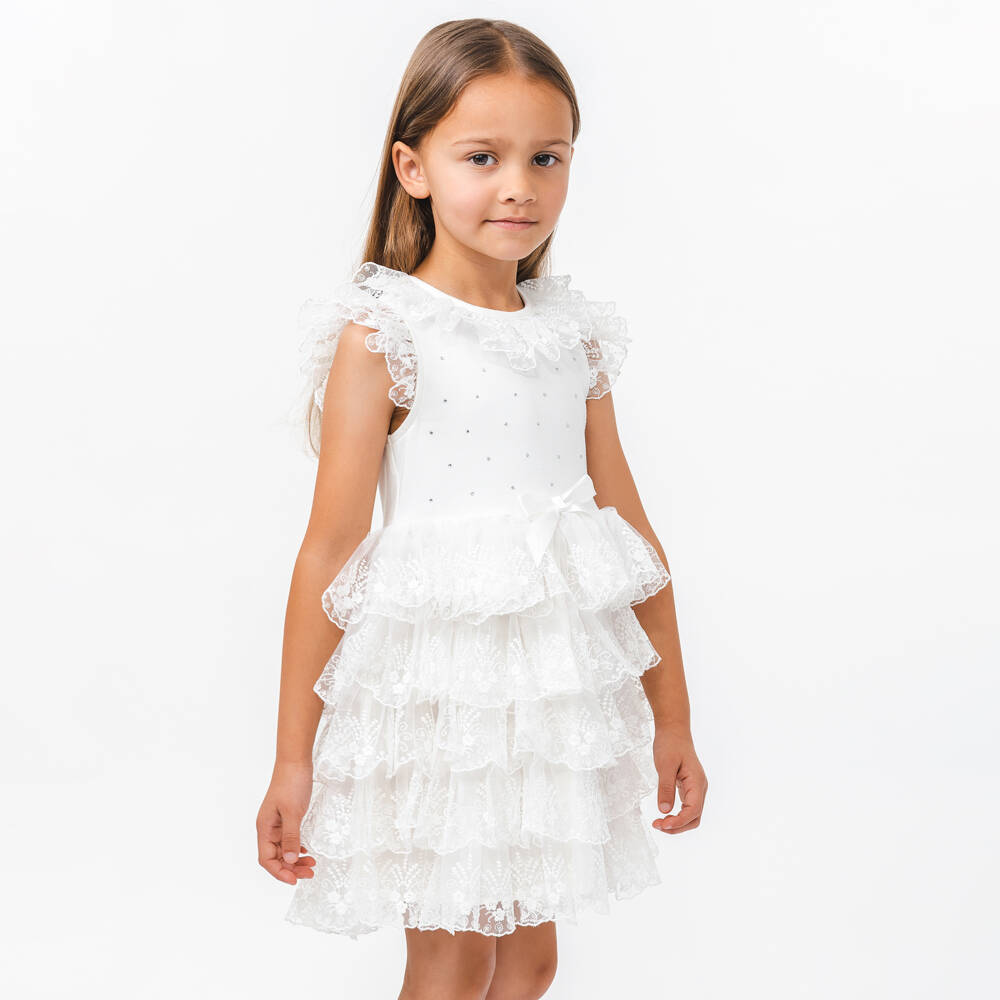 Caramelo Kids-Кремовое платье из тюля и повязка для девочек | Childrensalon Outlet