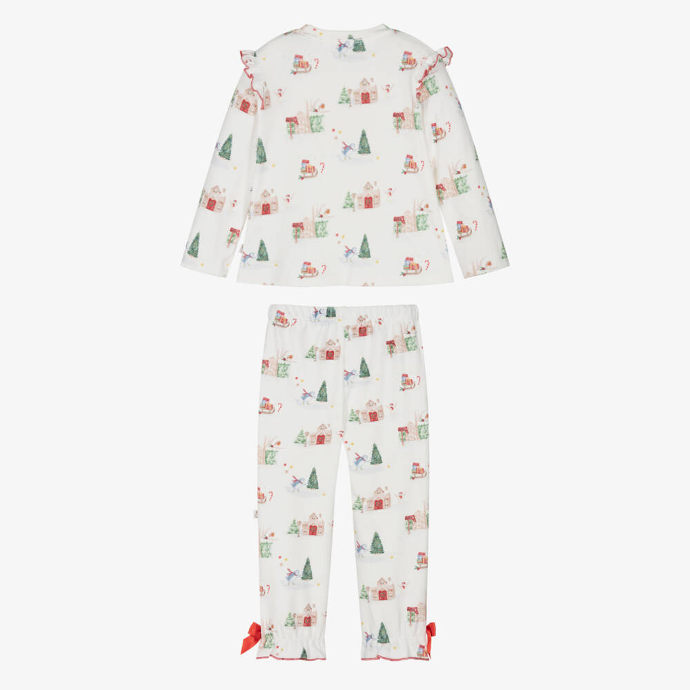 Caramelo Kids-Girls Ivory Velour Christmas Pyjamas | Childrensalon Outlet